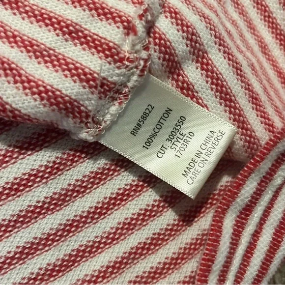 Max Studio Red & White Striped Cotton Skirt with Pockets - Picture 4 of 6